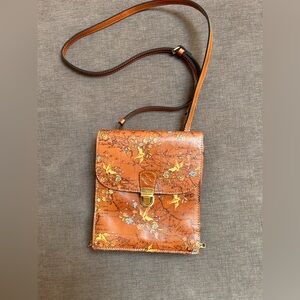 Patricia Nash European map floral leather crossbody